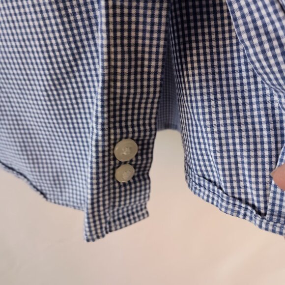 Nordstrom Rack Slim Fit Blue Check Dress Shirt L Long Sleeve Cotton - Picture 4 of 6